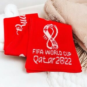 FIFA Scarf World Cup 2022 Qatar Budweiser Red Knit Official Merch Soccer